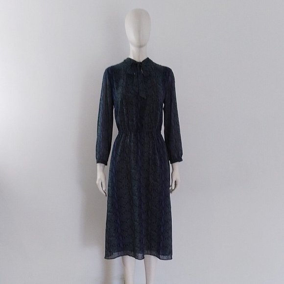 HUSH Snakeskin Neck-Tie Midi Maxi-Dress Size UK 12 EU 40 - Picture 2 of 10
